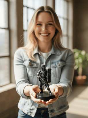 Figura Caballero Cruzado UC color Plata envejecida 16.5cm