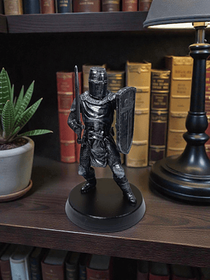 Figura Caballero Cruzado UC color Plata envejecida 16.5cm