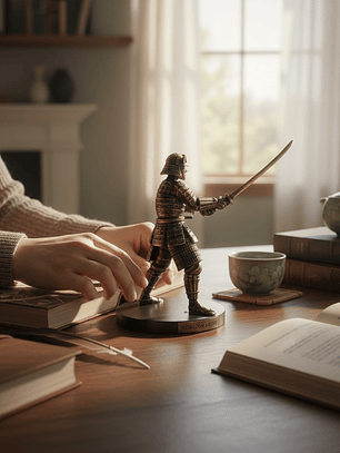 Figura Samurái Posición Combate 14cm