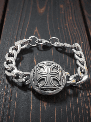 Pulsera de acero cruz templaria 21cm