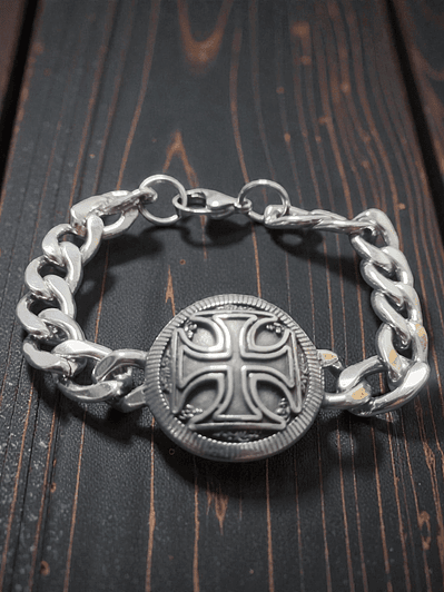 Pulsera de acero cruz templaria 21cm