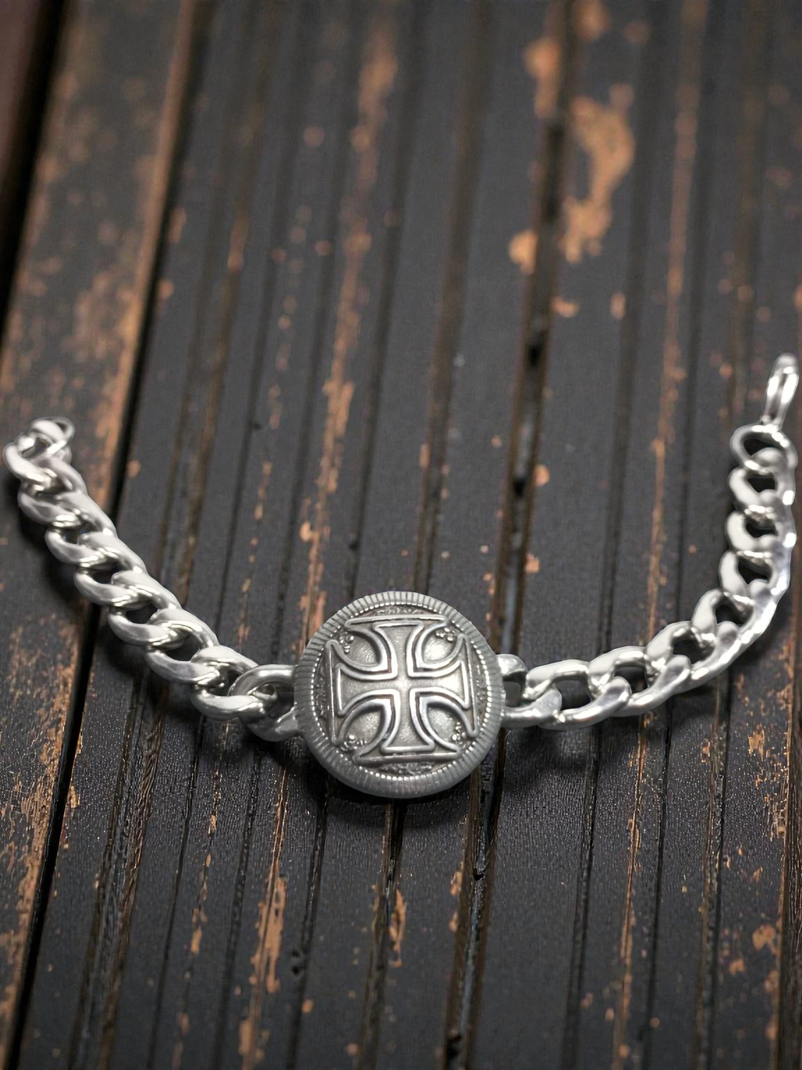 Pulsera de acero cruz templaria 21cm 2