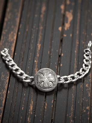 Pulsera de acero cruz templaria 21cm
