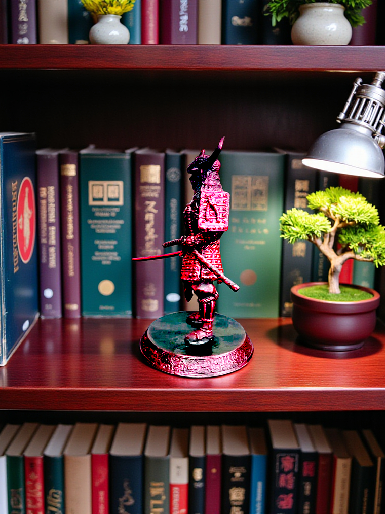 Figura Samurái color violeta 16 cm 3