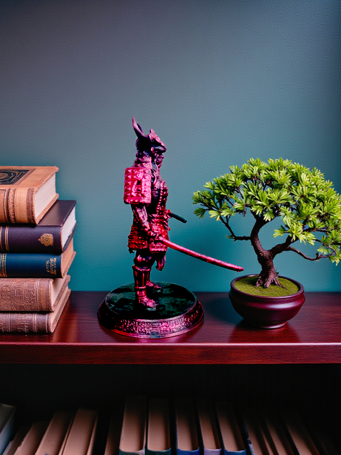 Figura Samurái color violeta 16 cm 4