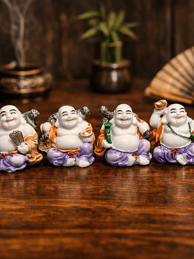 Figura 6 mini budas sonrientes de la buena suerte