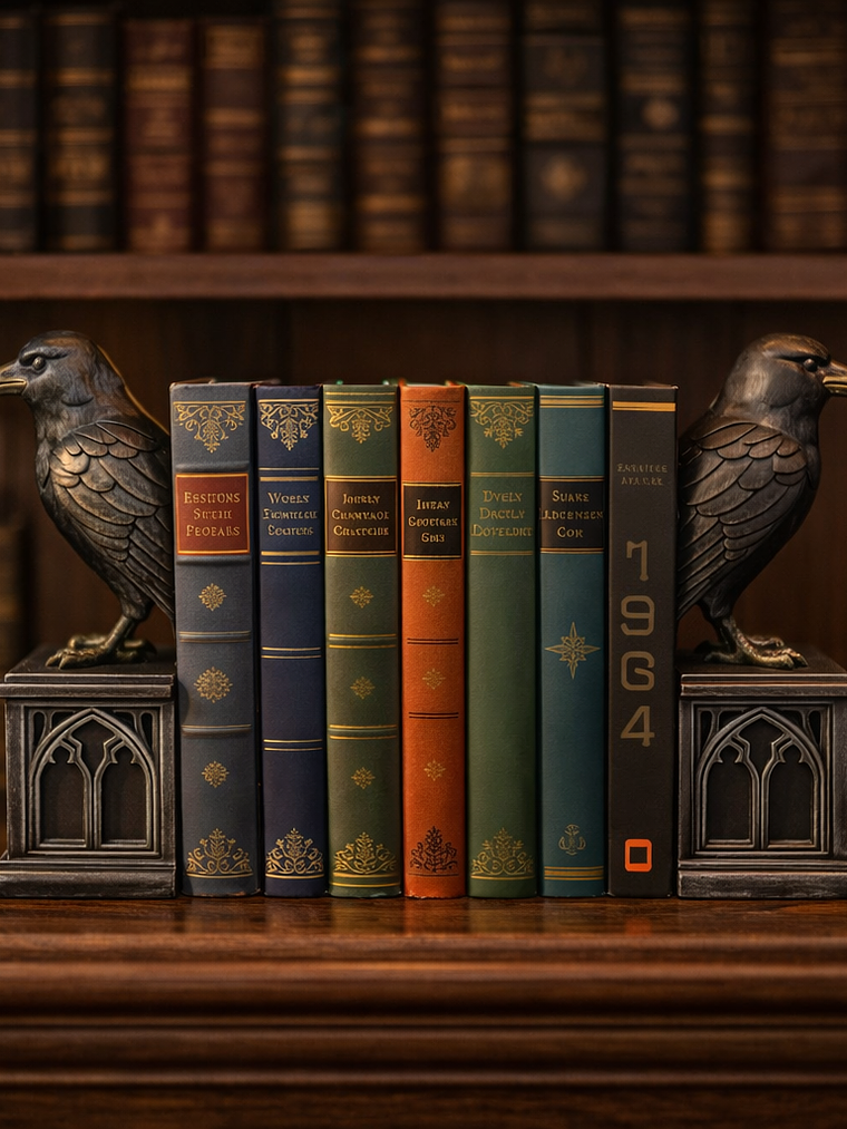 Sujetalibros par de cuervos  2