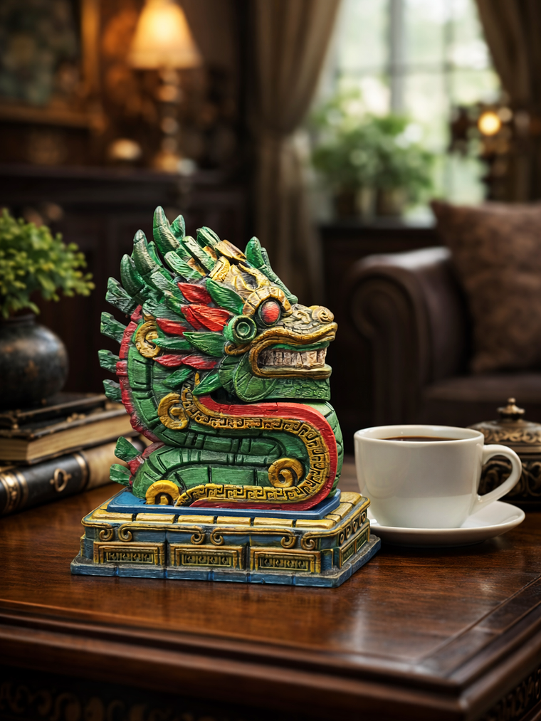 Figura decorativa Mesoamérica Quetzalcóatl 13cm 3
