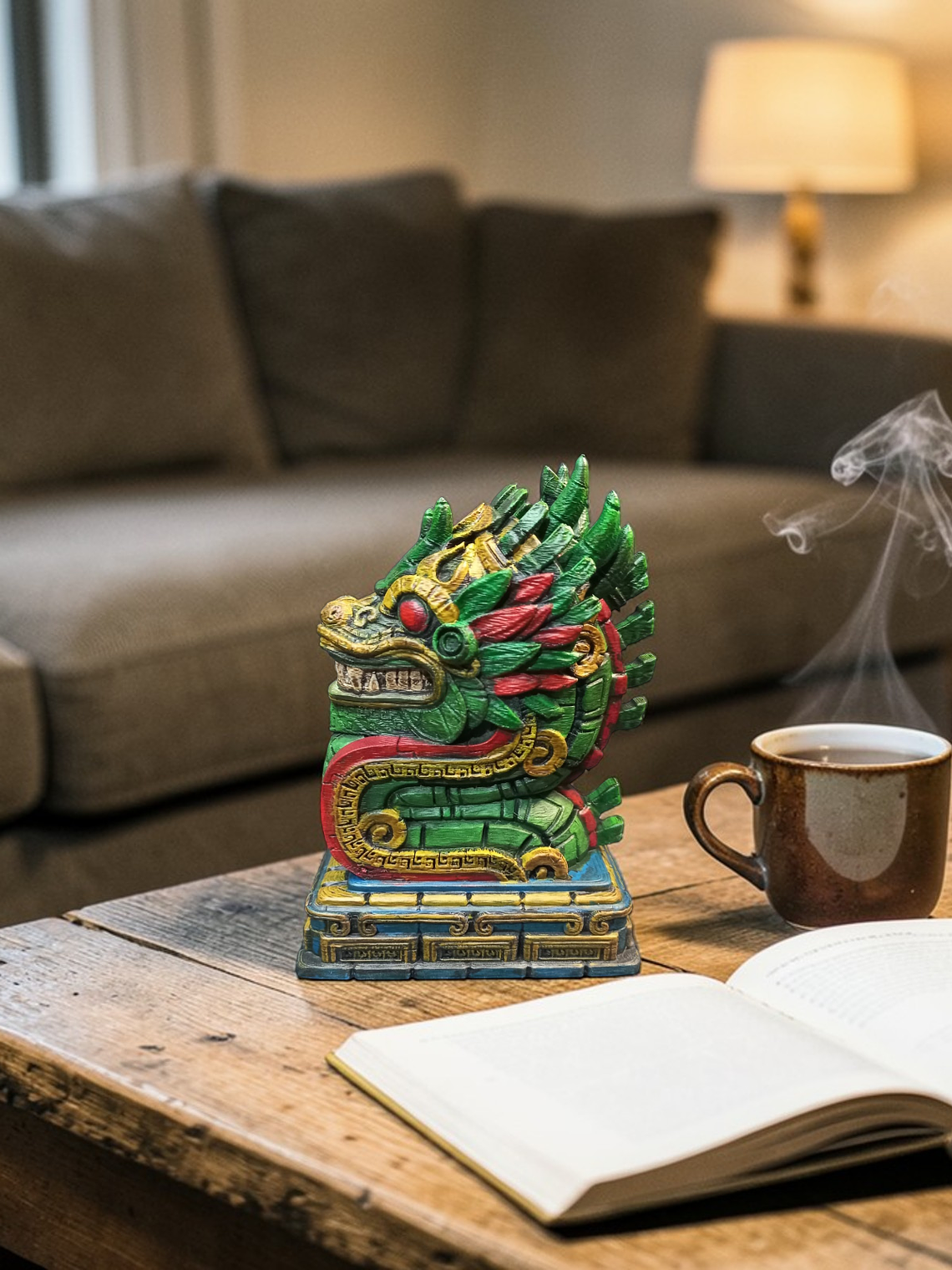 Figura decorativa Mesoamérica Quetzalcóatl 13cm 4