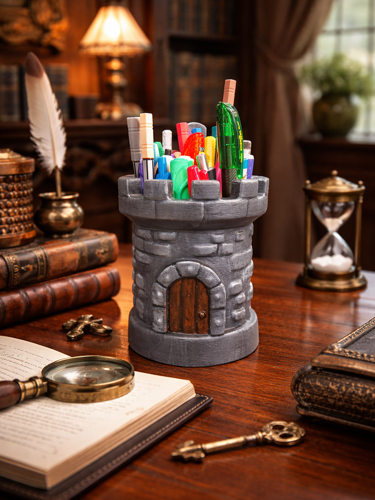 Portalápiz Torre de Castillo medieval 13 cm 1