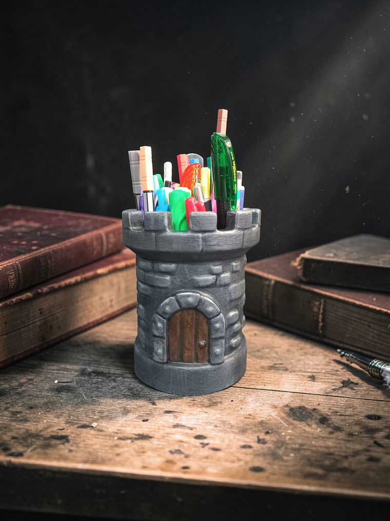 Portalápiz Torre de Castillo medieval 13 cm 3