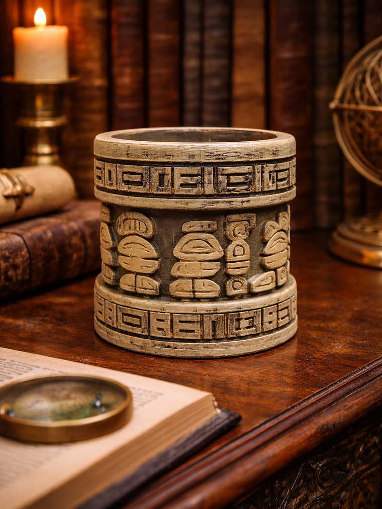 Portalápiz Vasija Maya de Teotihuacán 10cm 3