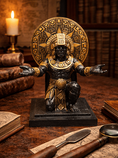 Portalápiz Guerrero en Calendario Azteca (o Piedra del Sol) 16cm