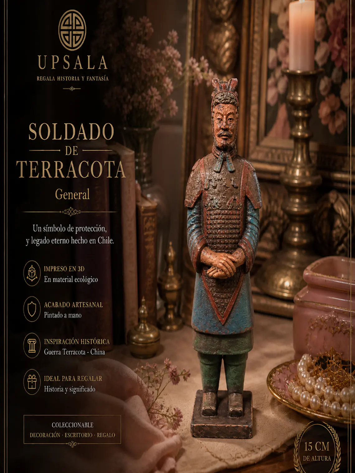 Soldado de Terracota General 15 cm – Policromía Envejecida 2