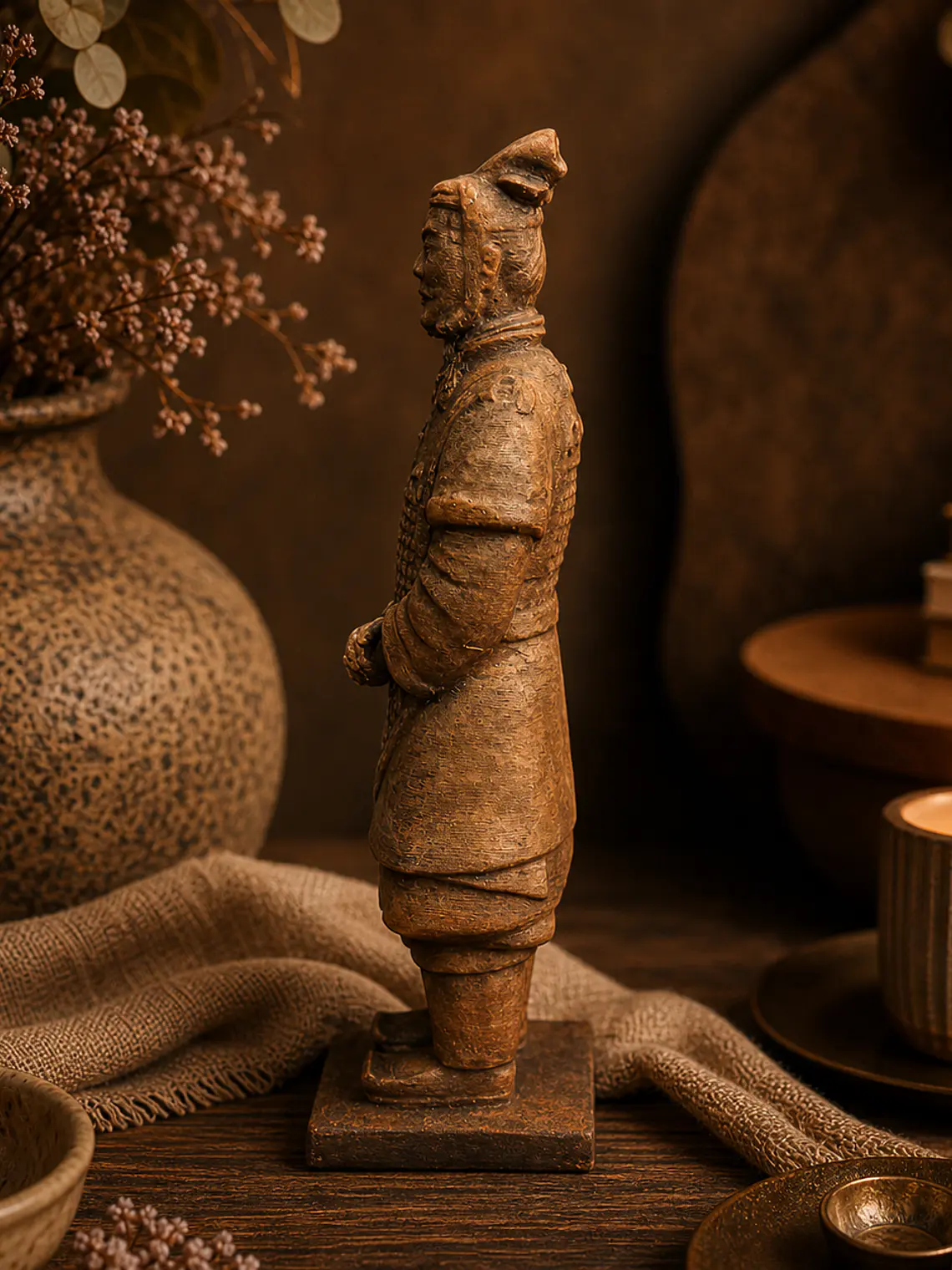 Figura Guerrero de Terracota General 15 cm – Terracota Desgastada 3