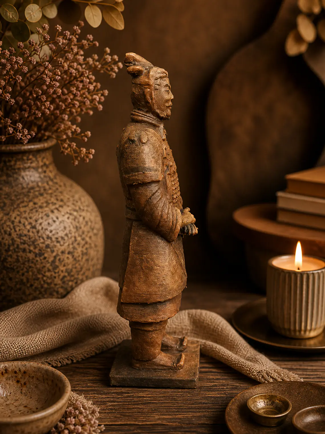 Figura Guerrero de Terracota General 15 cm – Terracota Desgastada 5