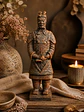Figura Guerrero de Terracota General 15 cm – Terracota Desgastada - Miniatura 1