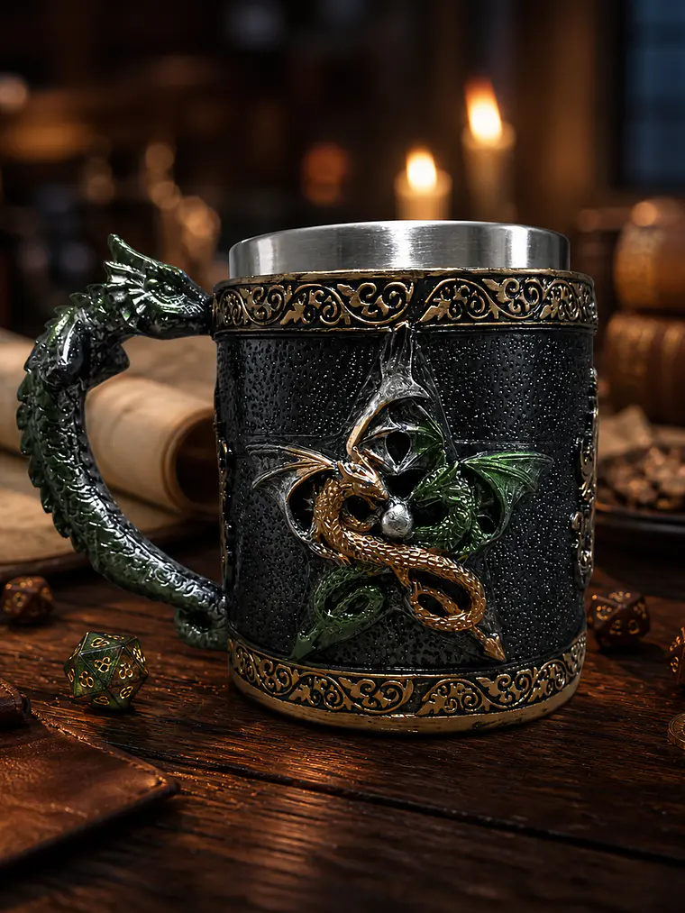 Jarra Vikinga 400cc  Dragón Nórdico - shopero Mug 12 cm 1