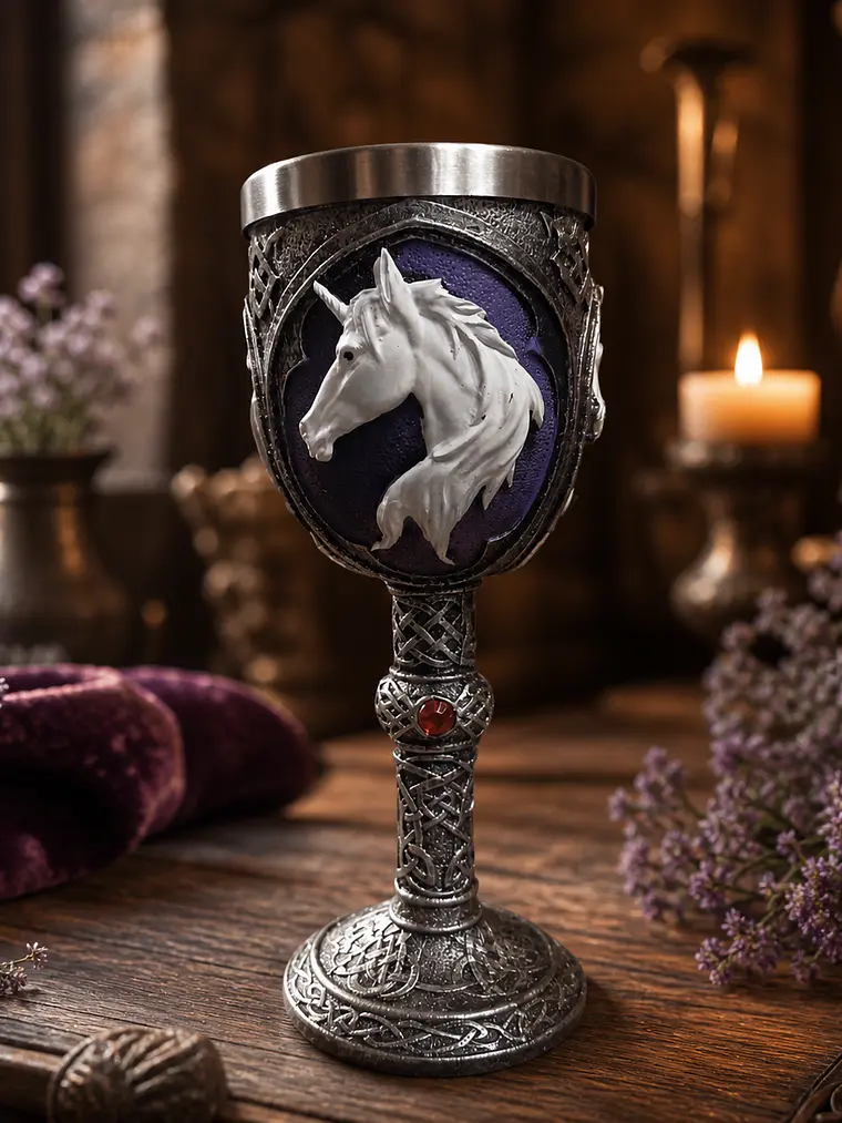 Copa Unicornio Medieval - Cáliz 18 cm  1