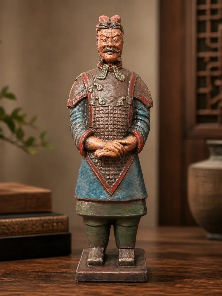 Figura Guerrero de Terracota General 23 cm – Policromía Envejecida 1