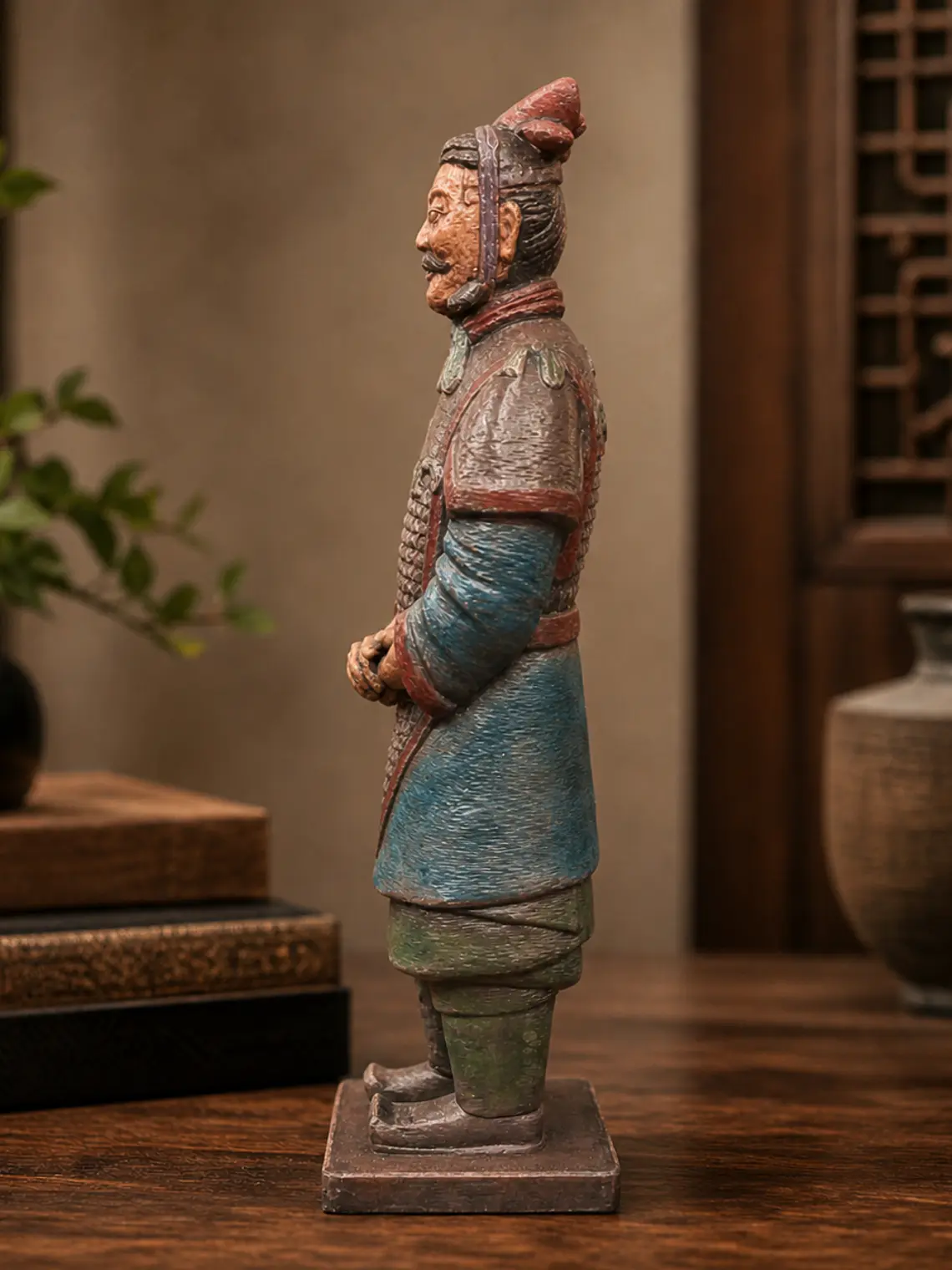 Figura Guerrero de Terracota General 23 cm – Policromía Envejecida 3