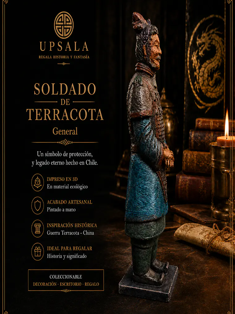 Figura Guerrero de Terracota General 23 cm – Policromía Envejecida 2