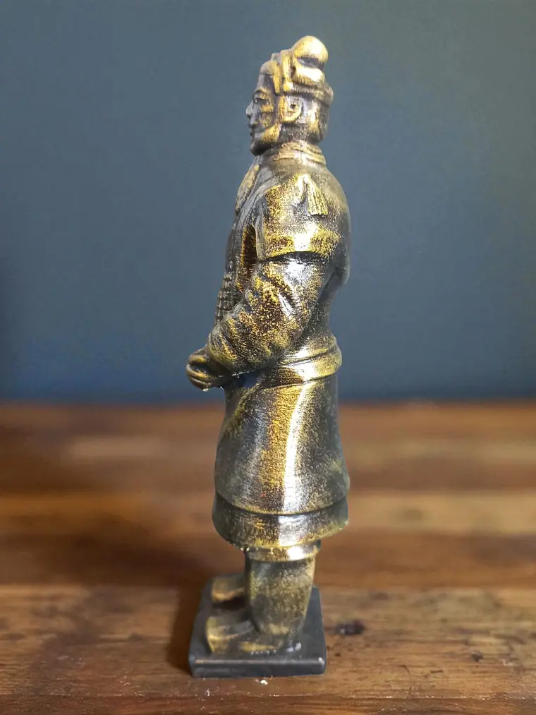 Figura Guerrero de Terracota Alto Oficial 15 cm – Acabado Bronce Envejecido 3