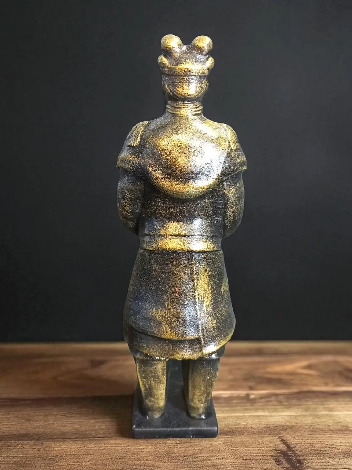 Figura Guerrero de Terracota Alto Oficial 15 cm – Acabado Bronce Envejecido 4