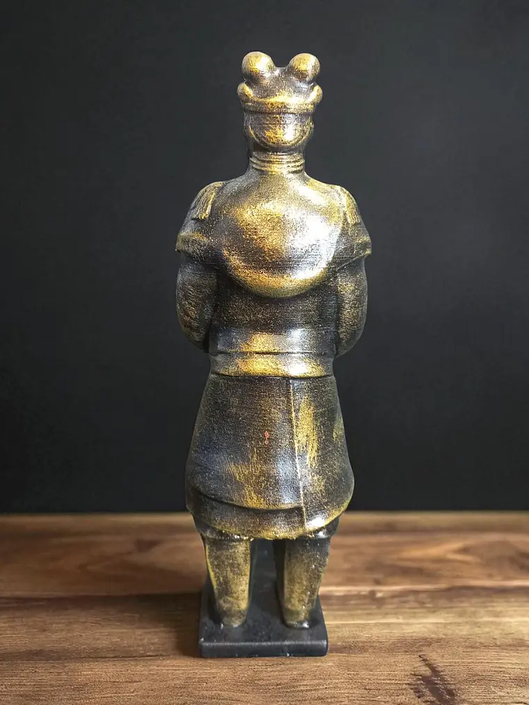 Figura Guerrero de Terracota Alto Oficial 15 cm – Acabado Bronce Envejecido 4