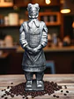 Figura Guerrero de Terracota Alto Oficial 15 cm – Acabado Plata Envejecida - Miniatura 1