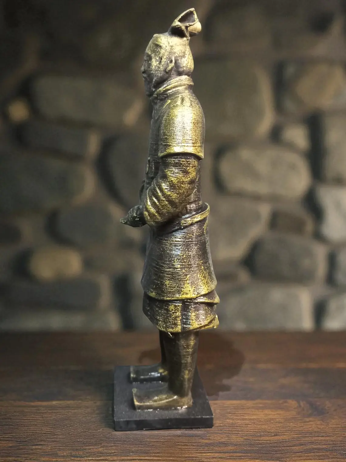 Figura Guerrero de Terracota Oficial 15 cm – Acabado Bronce Envejecido 3