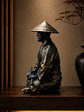 Figura Samurái Ronin en Meditación 13 cm – Acabado Bronce Envejecido - Miniatura 4