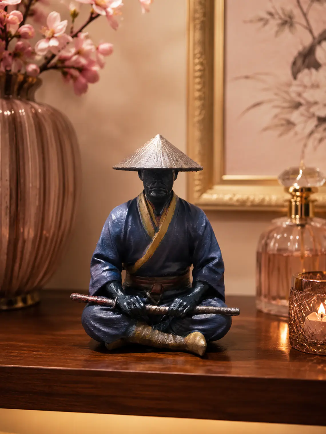 Figura Samurái Ronin en Meditación 13 cm – Acabado Policromía 3