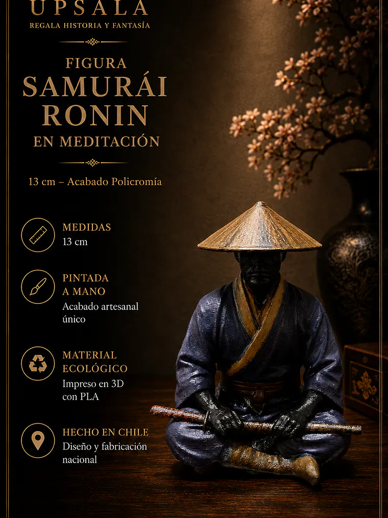Figura Samurái Ronin en Meditación 13 cm – Acabado Policromía 2