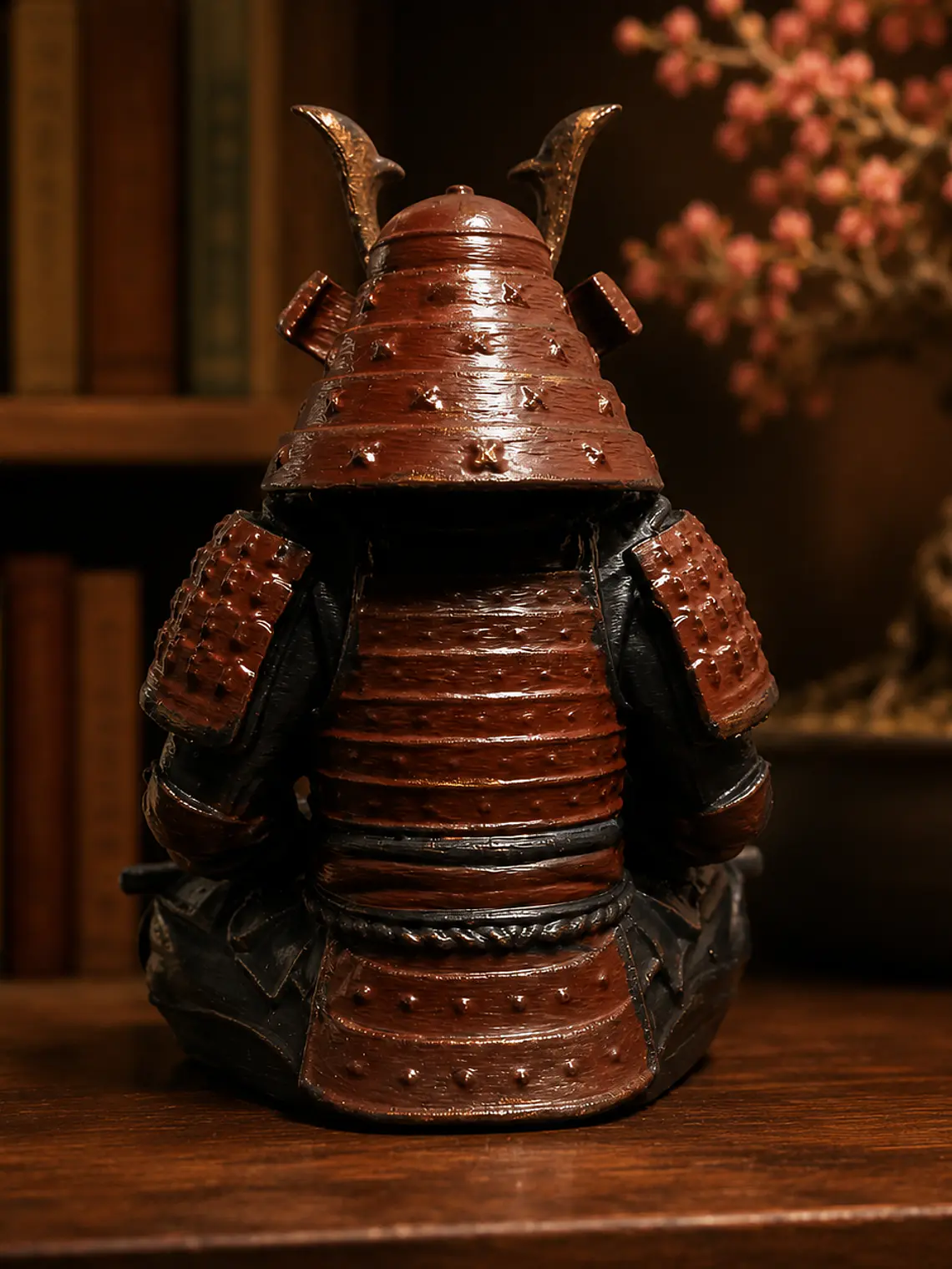 Figura Samurái Zen 13 cm – Armadura Roja con Detalles Dorados 4