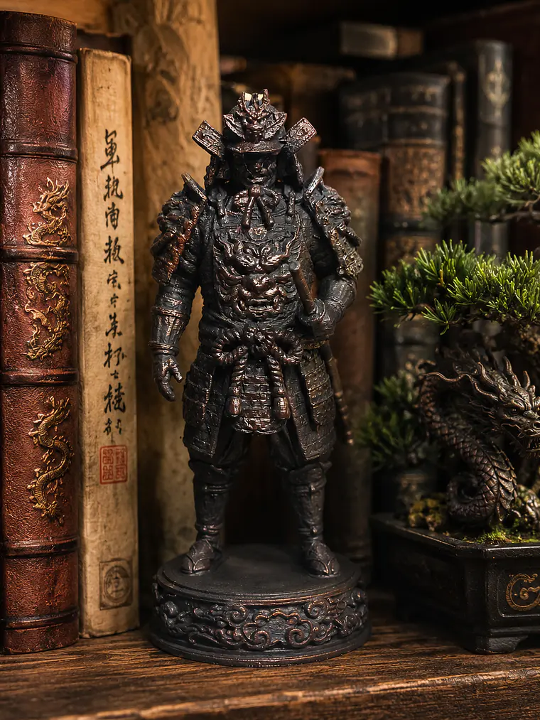 Figura Samurái Guerrero 15 cm – Acabado Cobre Envejecido 2