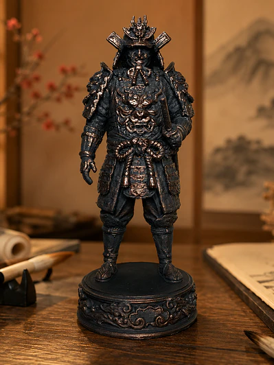 Figura Samurái Guerrero 15 cm – Acabado Cobre Envejecido