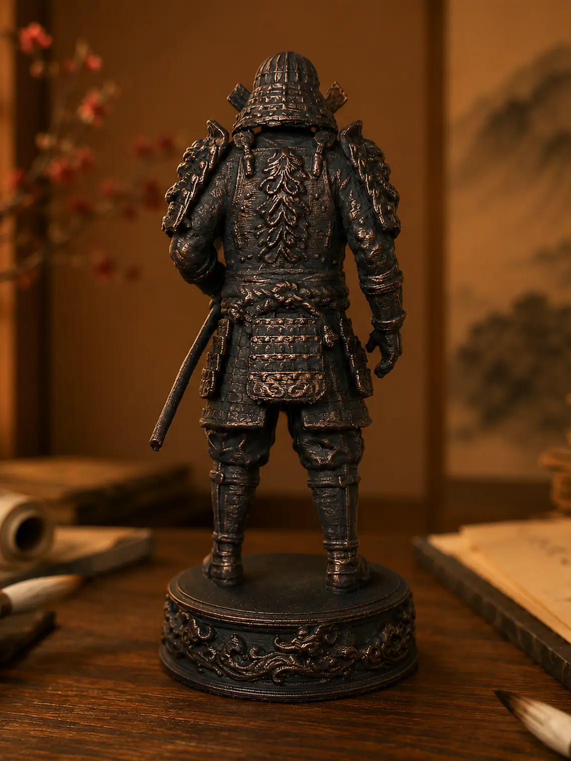 Figura Samurái Guerrero 15 cm – Acabado Cobre Envejecido 5