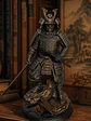 Figura Samurái 15 cm – Bronce Envejecido sobre Rocas - Miniatura 1