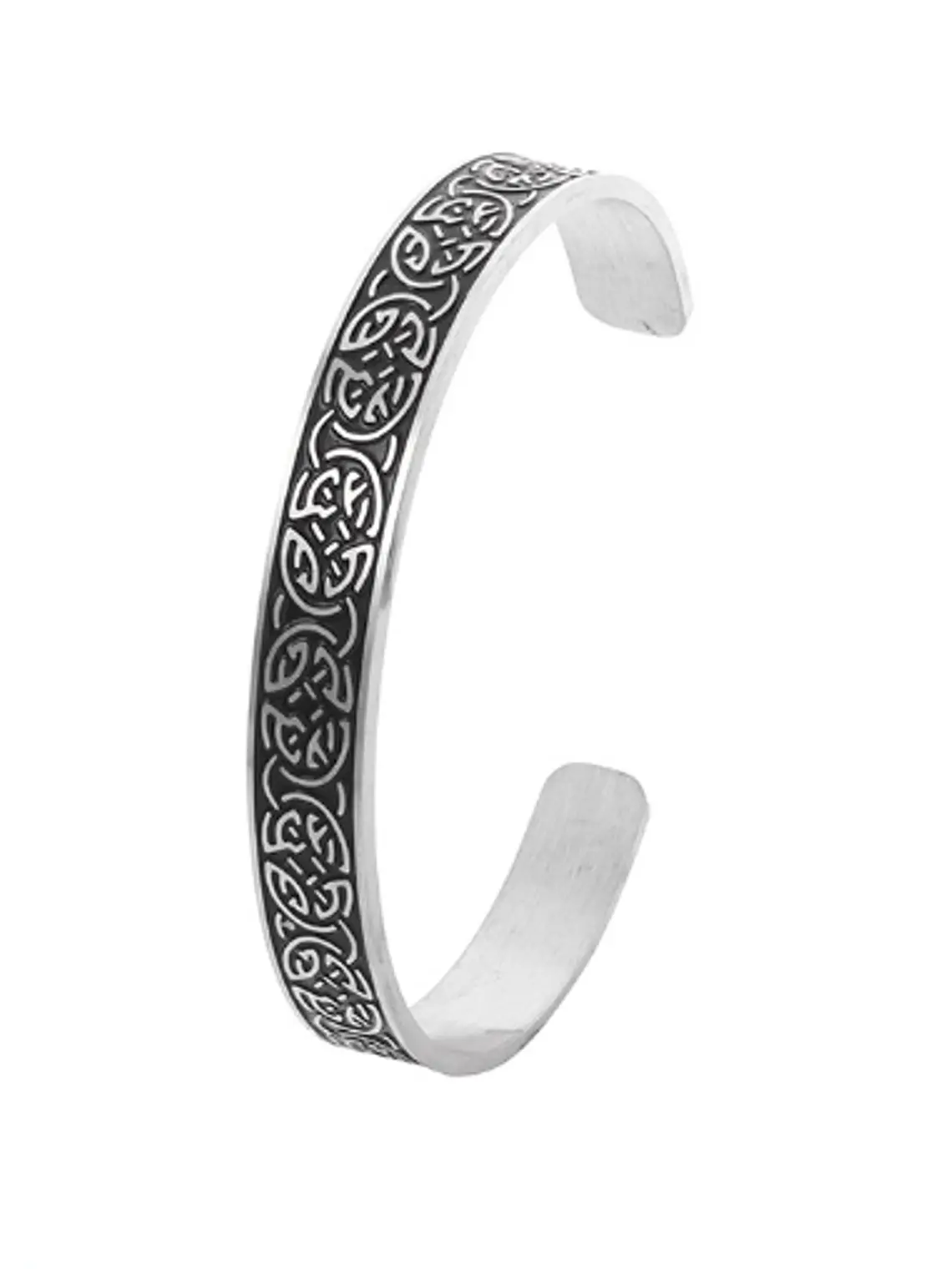 Brazalete Vikingo Jormungandr en Acero Inoxidable – Entrelazado Nórdico 3