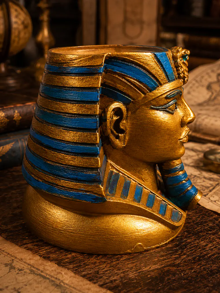 Portalápiz Faraón Egipcio 13 cm – Guardián Dorado del Nilo 4