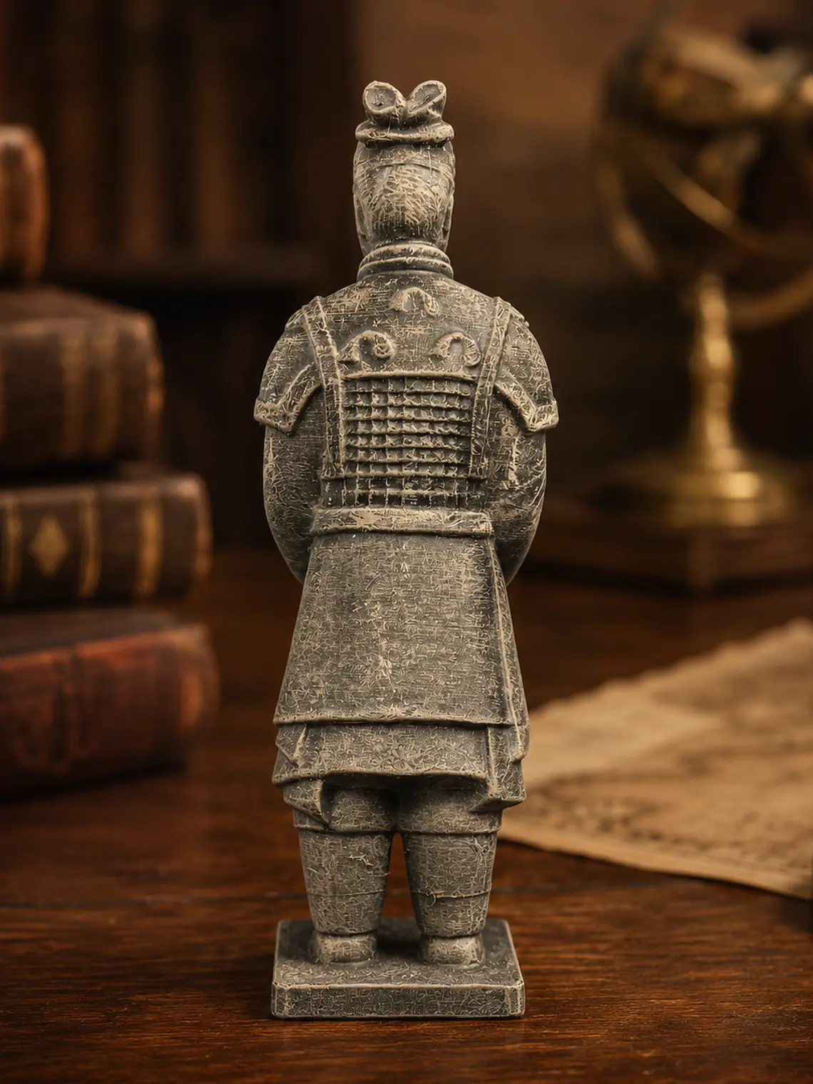 Figura Guerrero de Terracota General 15 cm – Acabado Piedra Antigua 5