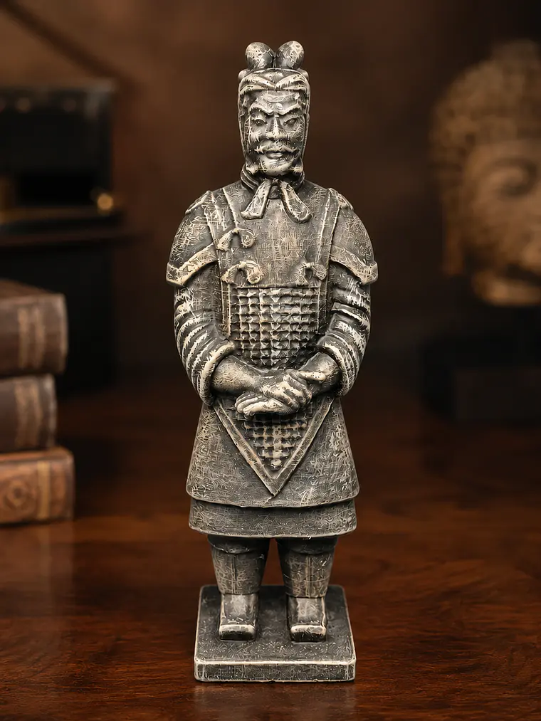 Figura Guerrero de Terracota General 15 cm – Acabado Piedra Antigua 1
