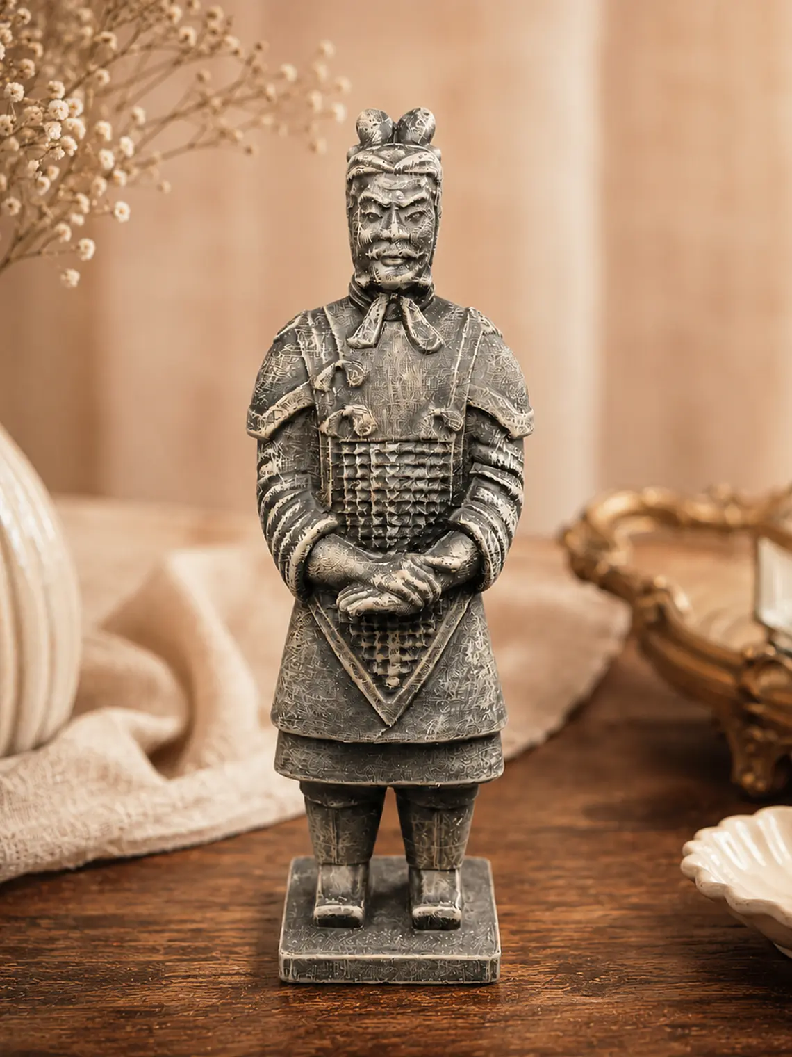 Figura Guerrero de Terracota General 23 cm – Acabado Piedra Antigua 1