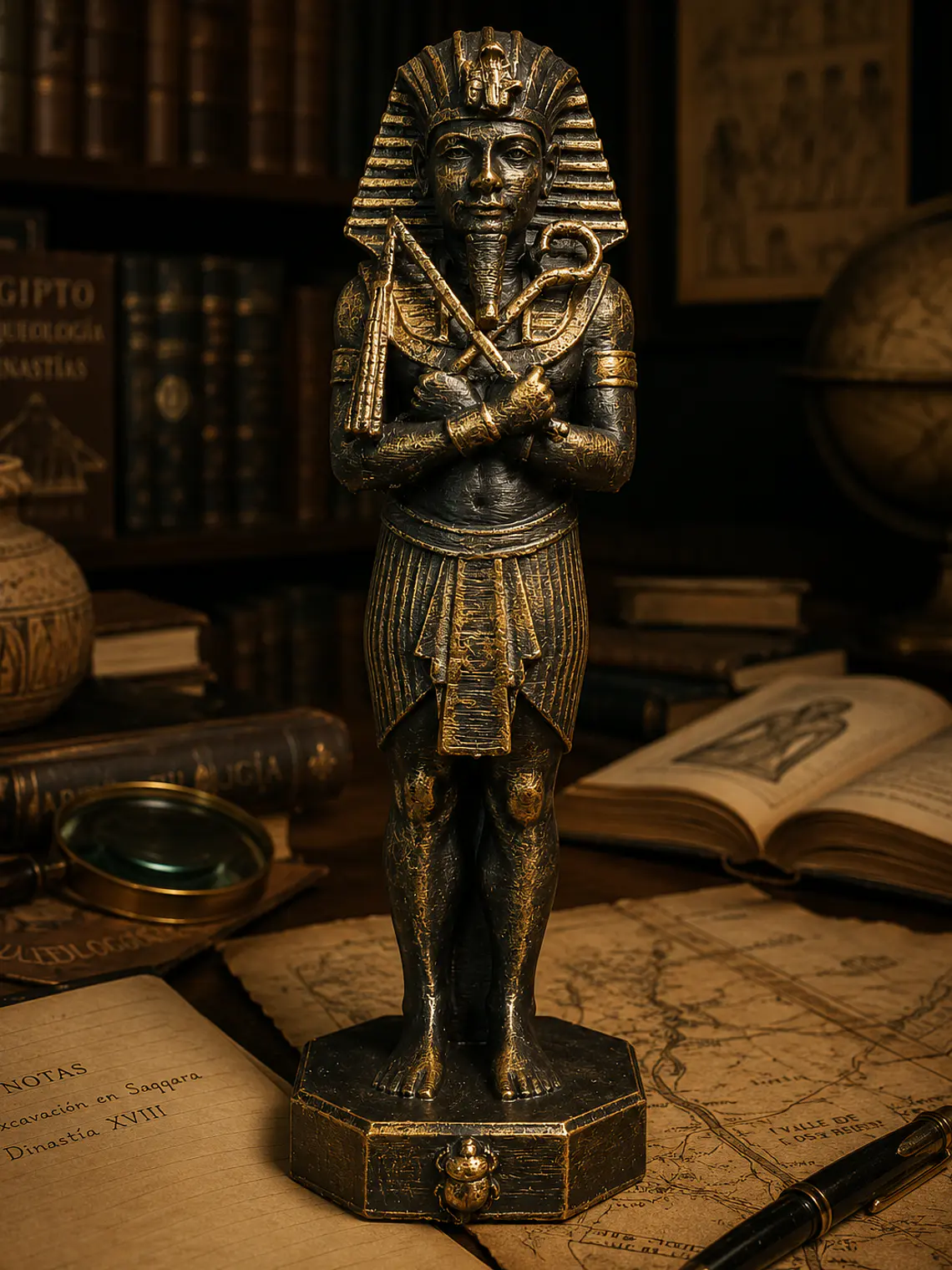 Faraón y Reina de Egipto 15 cm – Bronce Envejecido 3