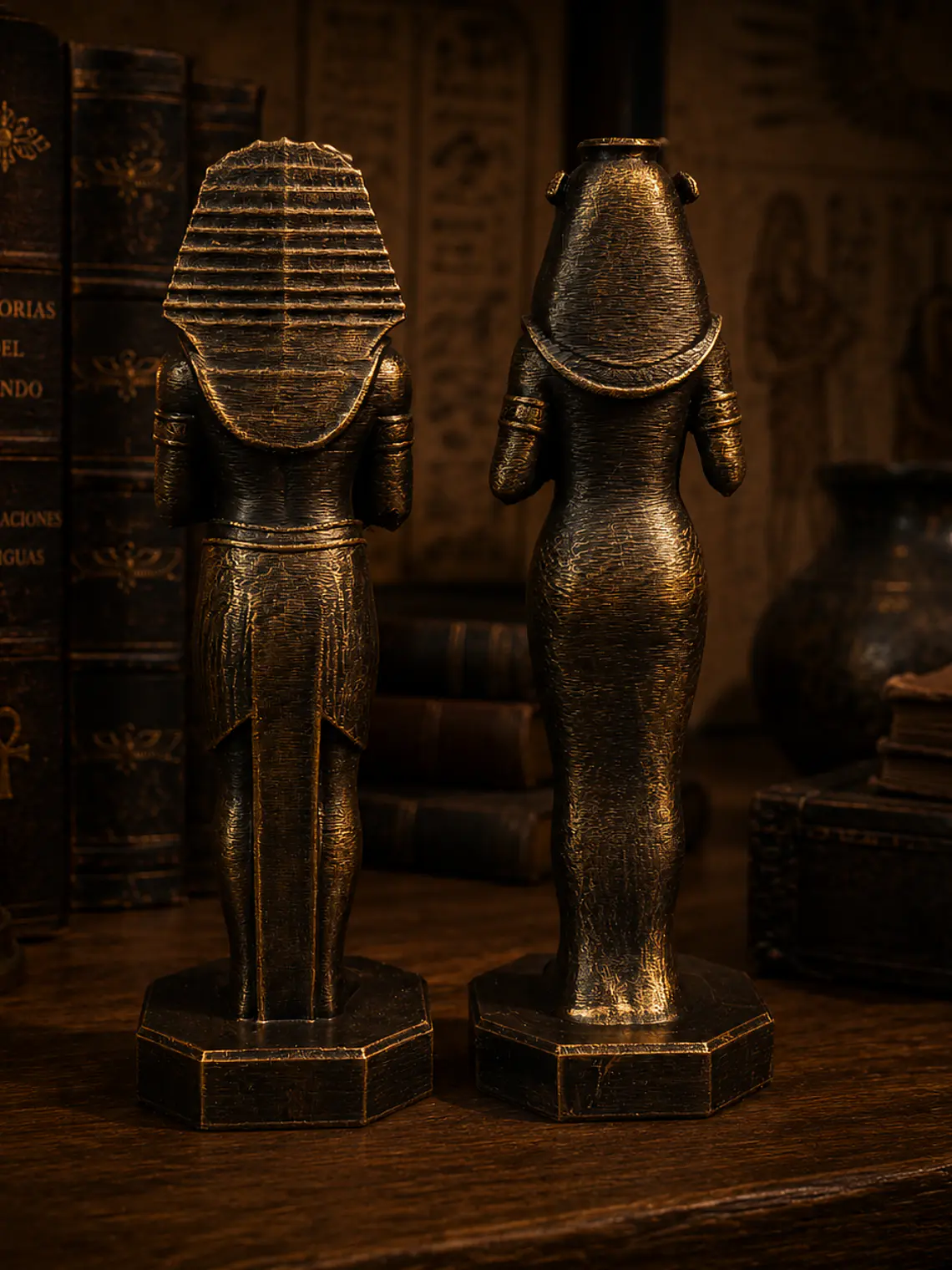 Faraón y Reina de Egipto 15 cm – Bronce Envejecido 5