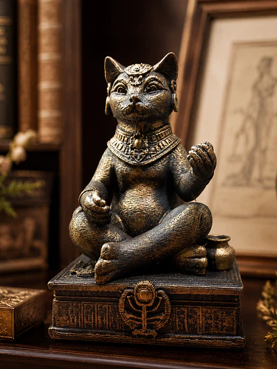 Figura Diosa Bastet 13 cm – Bronce Envejecido