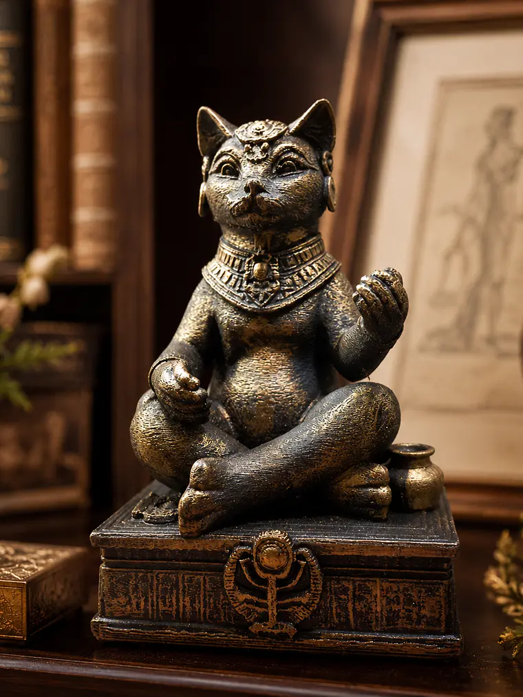 Figura Diosa Bastet 13 cm – Bronce Envejecido 1