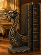 Sujetalibros Drakkar Vikingo 19 cm – Dragón Negro 1 Pieza - Miniatura 1