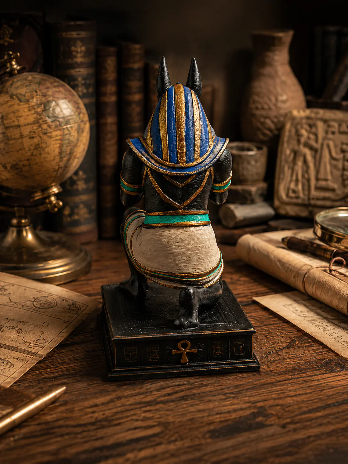 Portalápiz Anubis 17 cm – Guardián Egipcio Policromado 5